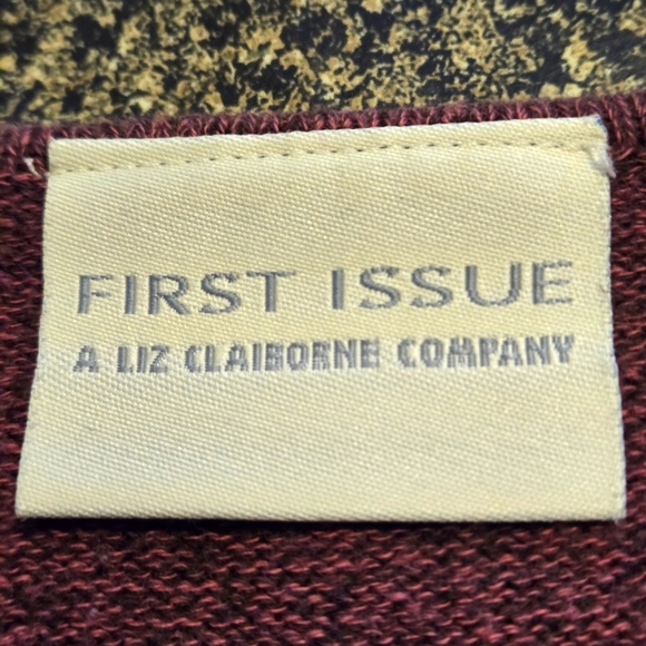 First Issue Women’s XL Pullover Sweater Metallic Colorblock Rust Plum Taupe - Picture 2 of 13